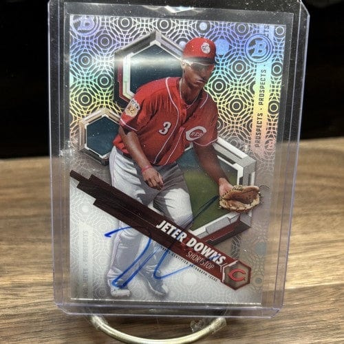 Cheap Sneaks Footwear/Sports Cards Baseball Card JETER DOWNS REDS 2018 BOWMAN HIGH TEK PROSPECTS AUTO ON CARD