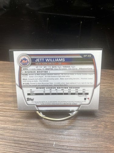 Cheap Sneaks Footwear/Sports Cards Baseball Card Jett Williams 2023 Bowman Prospects Baseball Card #BP-49 New York Mets