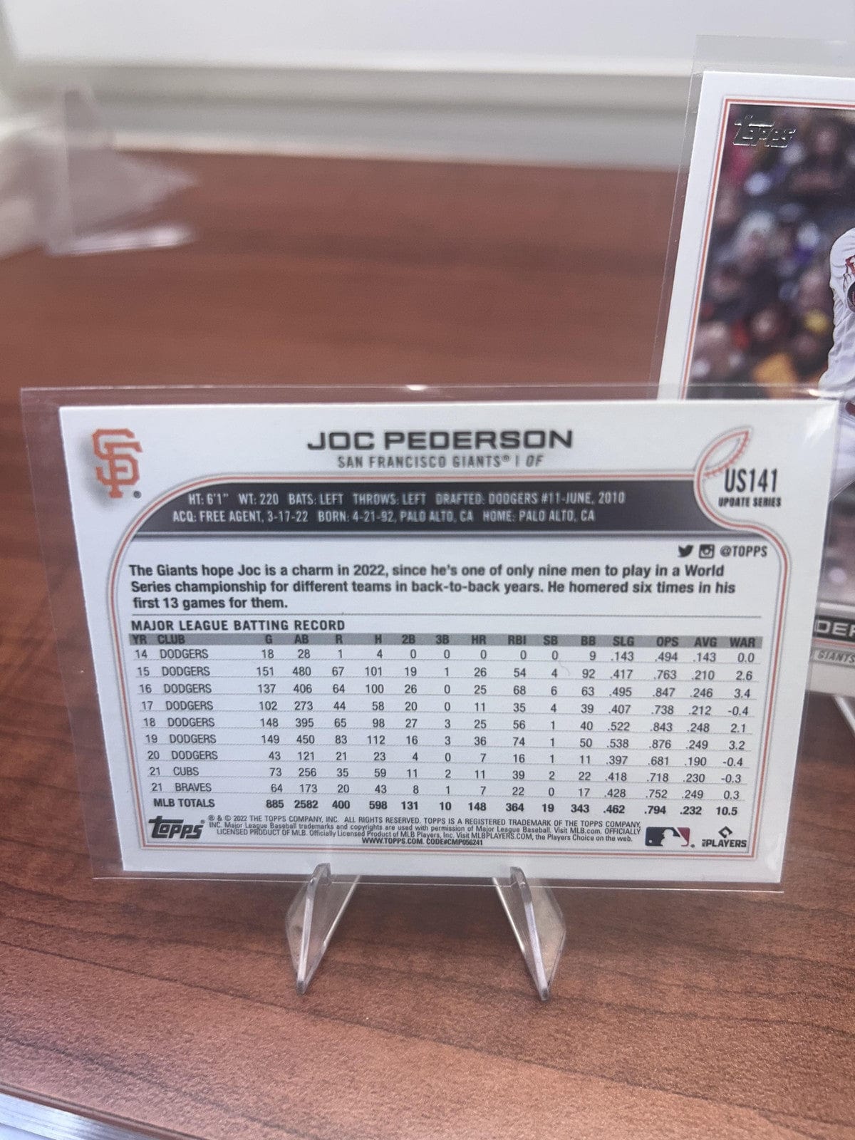 Cheap Sneaks Footwear/Sports Cards Baseball Card Joc Pederson 2022 Topps Update #US141 San Francisco Giants