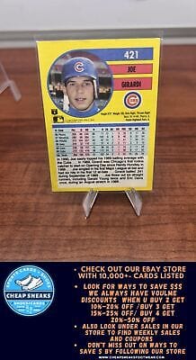 Cheap Sneaks Footwear/Sports Cards Baseball Card Joe Girardi 1991 Fleer #421 Chicago Cubs