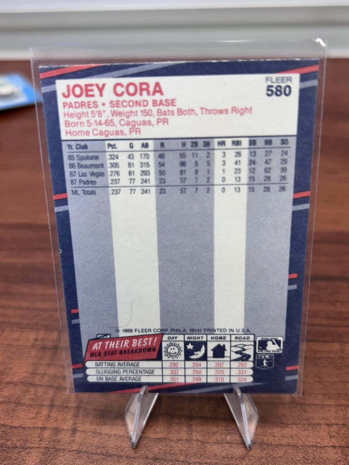 Cheap Sneaks Footwear/Sports Cards Baseball Card Joey Cora RC 1988 Fleer #580 San Diego Padres