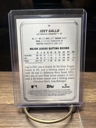 Cheap Sneaks Footwear/Sports Cards Baseball Card JOEY GALLO - 2022 BOWMAN PLATINUM CARD #80 LOS ANGELES DODGERS 🔥⚾