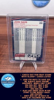 Cheap Sneaks Footwear/Sports Cards Baseball Card John Davis RC 1988 Fleer #255 Kansas City Royals