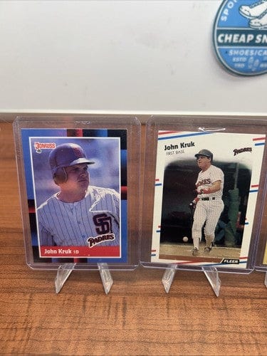 Cheap Sneaks Footwear/Sports Cards Baseball Card John Kruk San Diego Padres 4 Card Lot 1988/89 Donruss, 1987 Topps Rook