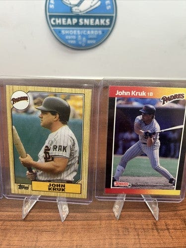 Cheap Sneaks Footwear/Sports Cards Baseball Card John Kruk San Diego Padres 4 Card Lot 1988/89 Donruss, 1987 Topps Rook
