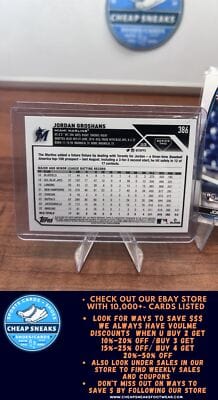 Cheap Sneaks Footwear/Sports Cards Baseball Card Jordan Groshans RC 2023 Topps #386 Marlins + Bonus Card