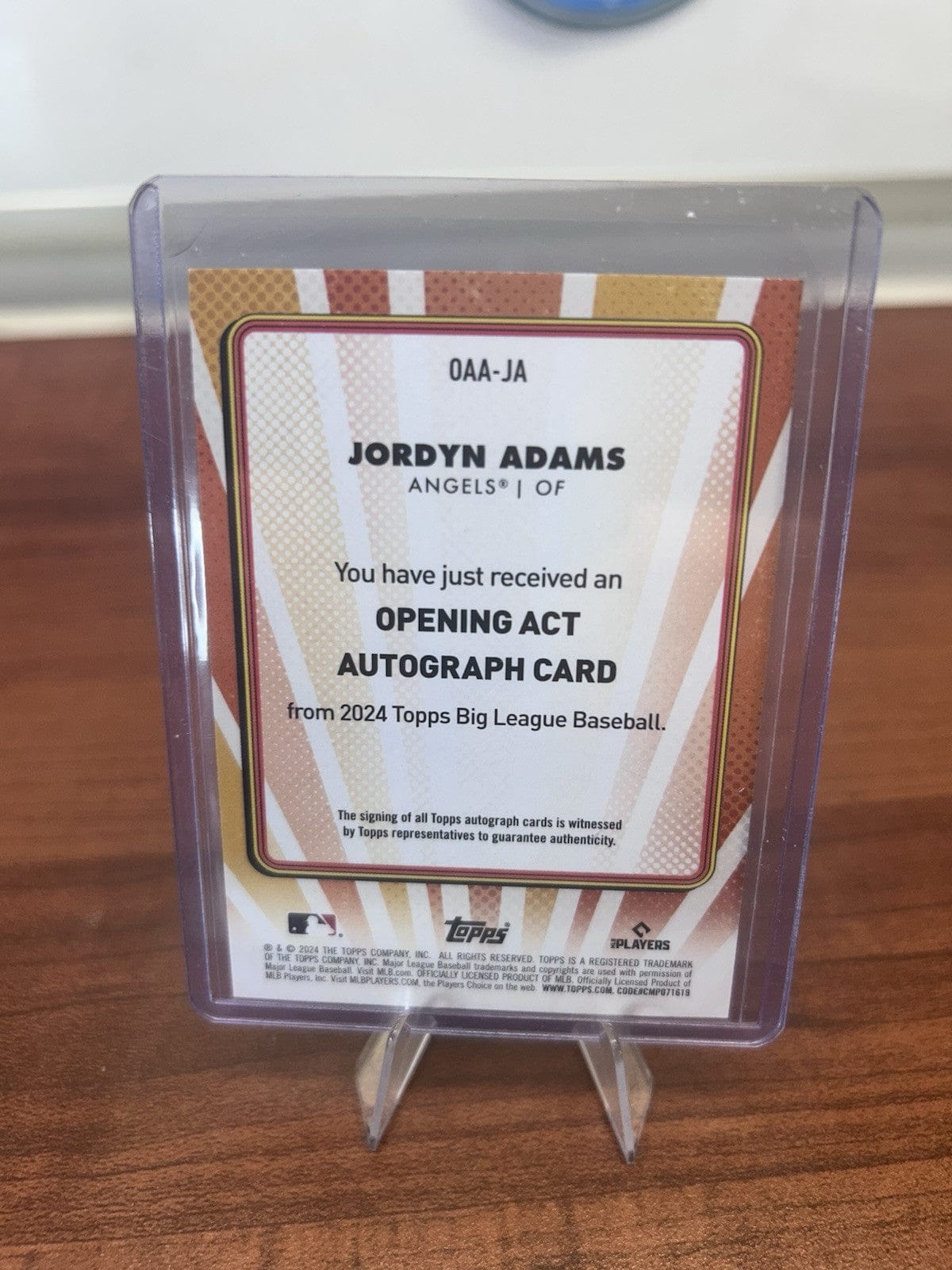 Cheap Sneaks Footwear/Sports Cards Baseball Card JORDYN ADAMS 2024 Topps Big League Opening Act Auto ROOKIE RC #OAA-JA
