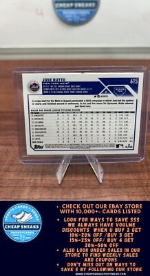 Cheap Sneaks Footwear/Sports Cards Baseball Card Jose Butto RC 2023 Topps #615 New York Mets