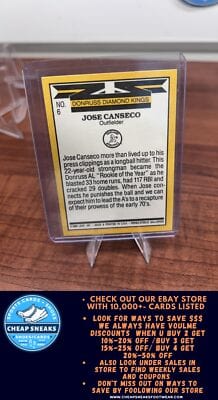 Cheap Sneaks Footwear/Sports Cards Baseball Card Jose Canseco 1987 Donruss #6 Oakland Athletics