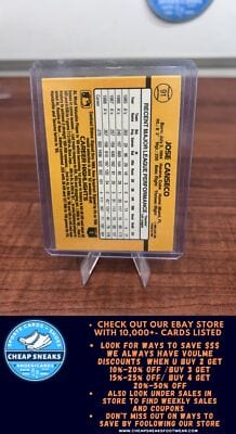 Cheap Sneaks Footwear/Sports Cards Baseball Card Jose Canseco 1989 Donruss #91 Oakland Athletics