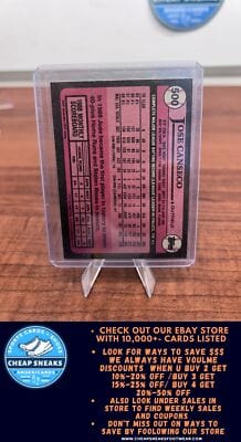Cheap Sneaks Footwear/Sports Cards Baseball Card Jose Canseco 1989 Topps #500 Oakland Athletics