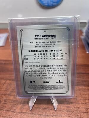 Cheap Sneaks Footwear/Sports Cards Baseball Card Jose Miranda RC 2022 Bowman Platinum #58 Minnesota Twins