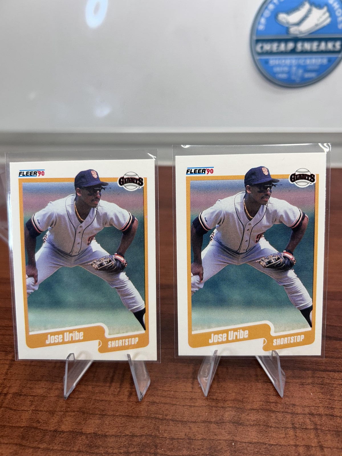 Cheap Sneaks Footwear/Sports Cards Baseball Card Jose Uribe 1990 Fleer #74b San Francisco Giants