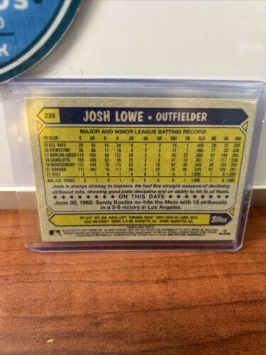 Cheap Sneaks Footwear/Sports Cards Baseball Card Josh Lowe RC Lot(3) 2022 Allen& Ginter,22 Topps Gallery,22 Archives TB
