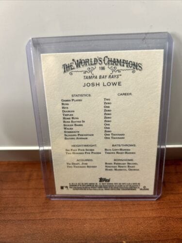 Cheap Sneaks Footwear/Sports Cards Baseball Card Josh Lowe RC Lot(3) 2022 Allen& Ginter,22 Topps Gallery,22 Archives TB
