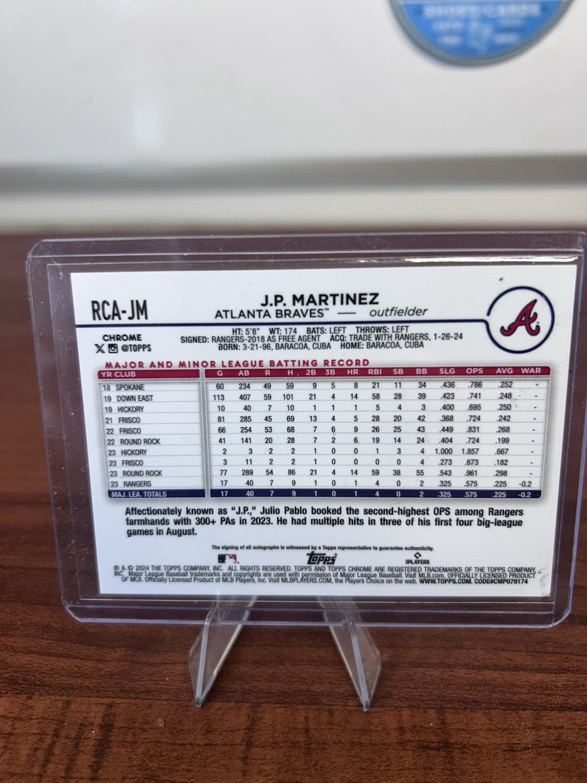 Cheap Sneaks Footwear/Sports Cards Baseball Card JP Martinez 2024 Topps Chrome Blue Logofractor Auto Refractor /150 Bra