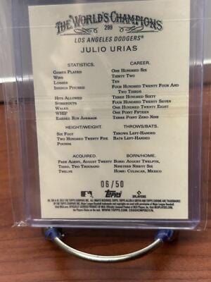 Cheap Sneaks Footwear/Sports Cards Baseball Card Julio Urias 2022 Topps Allen & Ginter Chrome Gold Refractor #299 Dodge
