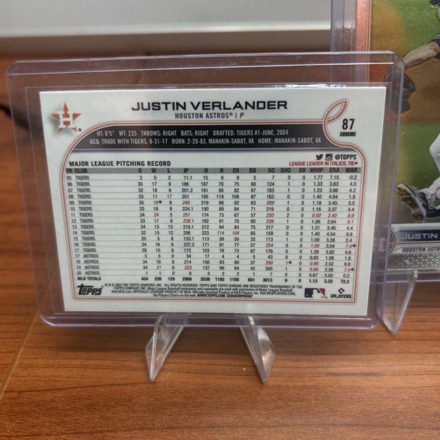 Cheap Sneaks Footwear/Sports Cards Baseball Card Justin Verlander 2022 Topps Chrome Baseball Card #87 Tigers Astros M