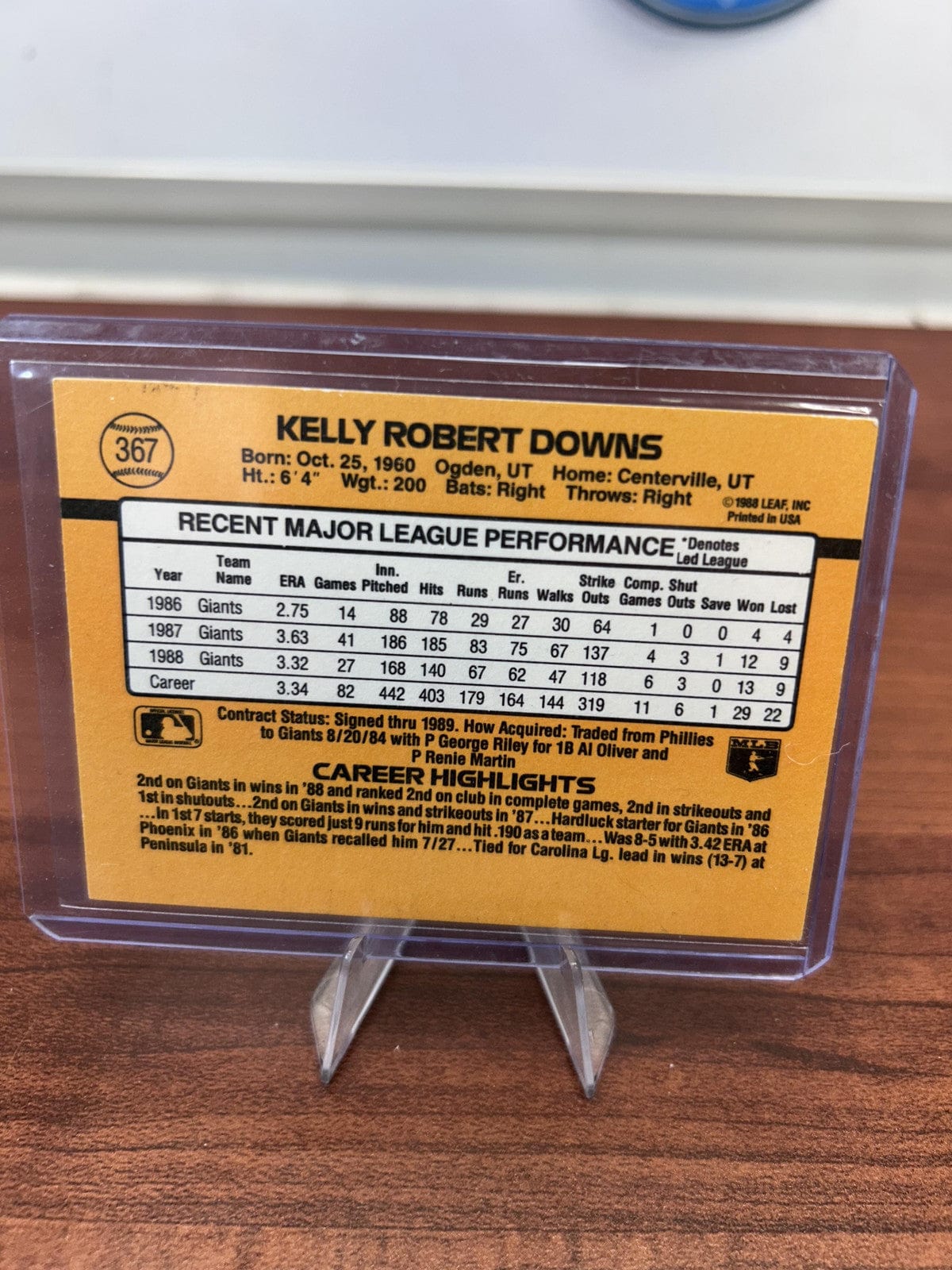 Cheap Sneaks Footwear/Sports Cards Baseball Card Kelly Downs 1989 Donruss #367 San Francisco Giants
