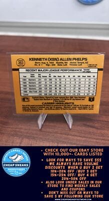 Cheap Sneaks Footwear/Sports Cards Baseball Card Ken Phelps 1989 Donruss #363 New York Yankees