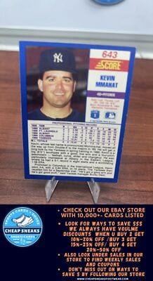 Cheap Sneaks Footwear/Sports Cards Baseball Card Kevin Mmahat RC 1990 Score #643 New York Yankees