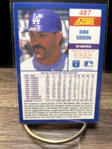 Cheap Sneaks Footwear/Sports Cards Baseball Card Kirk Gibson 1990 Score #487 Los Angeles Dodgers