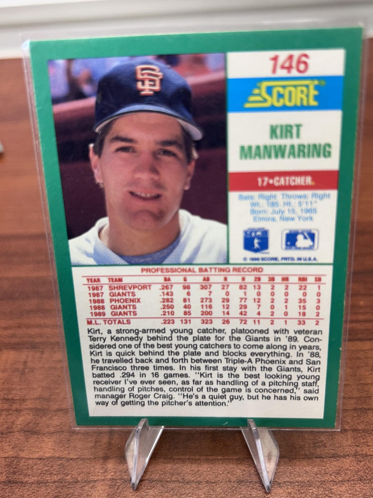 Cheap Sneaks Footwear/Sports Cards Baseball Card Kirt Manwaring 1990 Score #146 San Francisco Giants