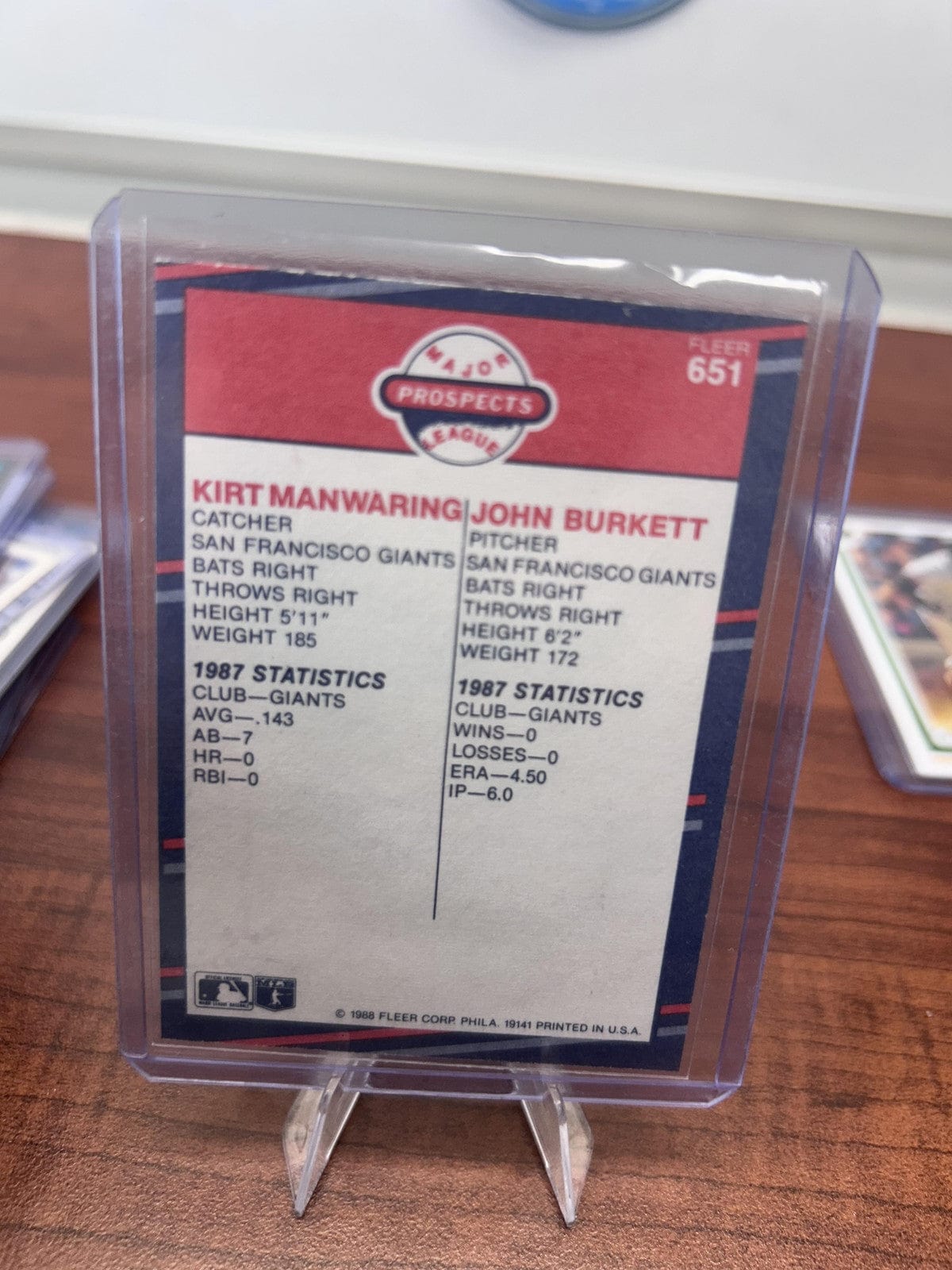 Cheap Sneaks Footwear/Sports Cards Baseball Card Kirt Manwaring / John Burkett RC 1988 Fleer #651 San Francisco Giants