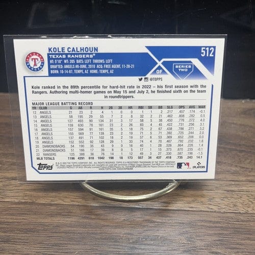 Cheap Sneaks Footwear/Sports Cards Baseball Card KOLE CALHOUN 2023 Topps Series 2 #512 TEXAS RANGERS