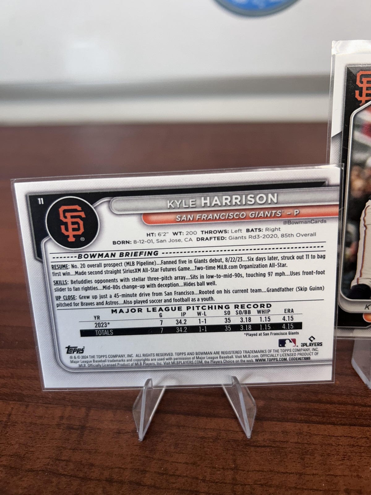 Cheap Sneaks Footwear/Sports Cards Baseball Card Kyle Harrison RC 2024 Bowman #11 San Francisco Giants