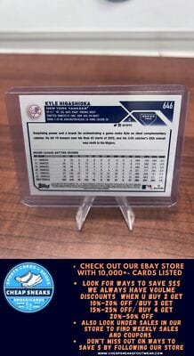 Cheap Sneaks Footwear/Sports Cards Baseball Card Kyle Higashioka 2023 Topps #646 New York Yankees