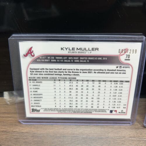 Cheap Sneaks Footwear/Sports Cards Baseball Card Kyle Muller Atl Braves Lot(2) 2023 Topps Chrome Purlple Speckle Refrac