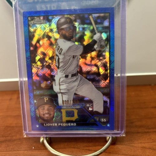 Cheap Sneaks Footwear/Sports Cards Baseball Card LIOVER PEGUERO 2023 TOPPS CHROME ROOKIE BLUE LOGOFRACTOR RC 008/150