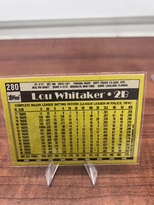 Cheap Sneaks Footwear/Sports Cards Baseball Card Lou Whitaker 1990 Topps #280 Detroit Tigers