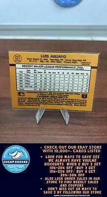Cheap Sneaks Footwear/Sports Cards Baseball Card Luis Aguayo 1989 Donruss #551 New York Yankees