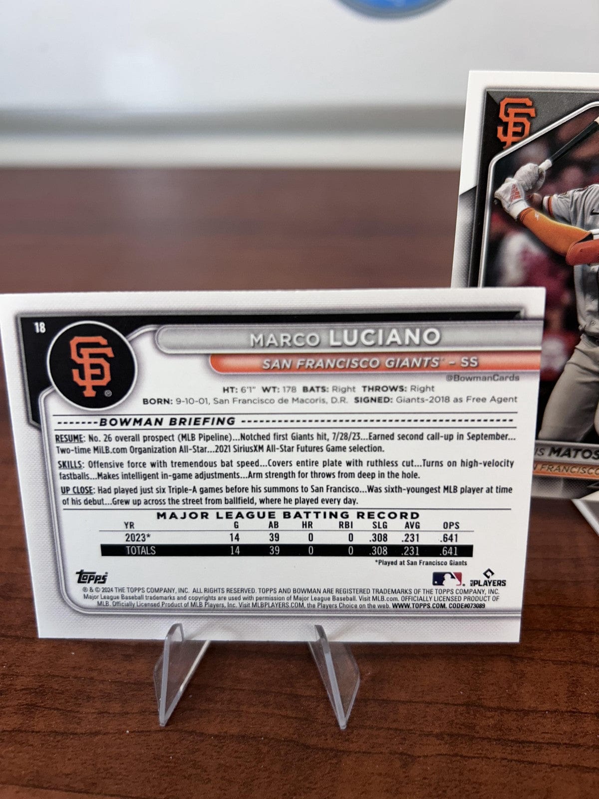 Cheap Sneaks Footwear/Sports Cards Baseball Card Luis Matos RC 2024 Bowman #12 San Francisco Giants