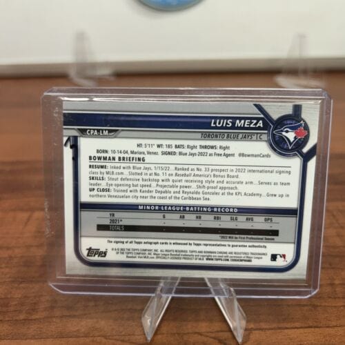 Cheap Sneaks Footwear/Sports Cards Baseball Card LUIS MEZA 2022 Bowman Chrome 1st Bowman Autographed Card #CPA-LM (AUTO