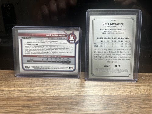 Cheap Sneaks Footwear/Sports Cards Baseball Card Luis Rodriguez 2 Card Lot Dodgers 2022 Bowman Mojo Ref Parallel Sp #BC