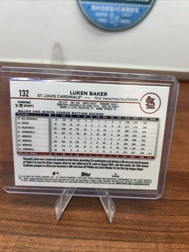 Cheap Sneaks Footwear/Sports Cards Baseball Card Luken Baker RC 2024 Topps Chrome Logofractor Refractor #215 St Louis
