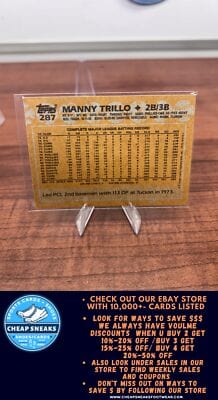 Cheap Sneaks Footwear/Sports Cards Baseball Card Manny Trillo 1988 Topps #287 Chicago Cubs