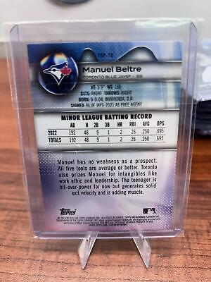 Cheap Sneaks Footwear/Sports Cards Baseball Card Manuel Beltre 2023 Bowman Platinum Top Prospects #TOP-78 Toronto Blue