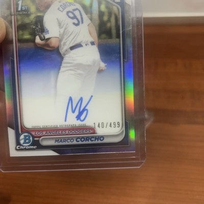 Cheap Sneaks Footwear/Sports Cards Baseball Card Marco Corcho 2024 Bowman Chrome Refractor 1st Prospect Auto #CPA-MC Do