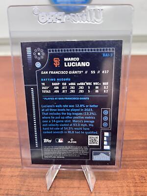 Cheap Sneaks Footwear/Sports Cards Baseball Card Marco Luciano 2024 Bowman Chrome Bowman AI Refractor #BAI-3 SF Giants
