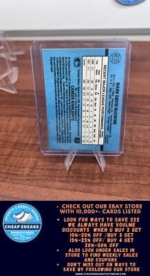 Cheap Sneaks Footwear/Sports Cards Baseball Card Mark McGwire 1988 Donruss Bonus MVPs #BC-23 Oakland Athletics