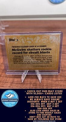 Cheap Sneaks Footwear/Sports Cards Baseball Card Mark McGwire 1988 Topps #3a Oakland Athletics