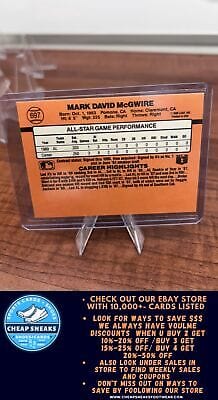 Cheap Sneaks Footwear/Sports Cards Baseball Card Mark McGwire 1990 Donruss #697 Oakland Athletics