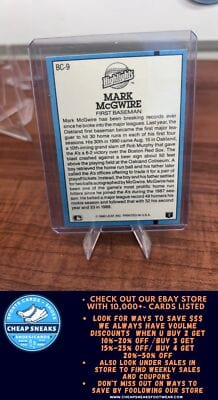 Cheap Sneaks Footwear/Sports Cards Baseball Card Mark McGwire 1991 Donruss Bonus Cards #BC-9 Oakland Athletics