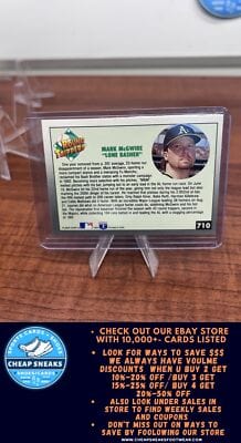 Cheap Sneaks Footwear/Sports Cards Baseball Card Mark McGwire 1993 Fleer Round Trippers #710 Oakland Athletics