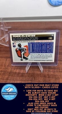 Cheap Sneaks Footwear/Sports Cards Baseball Card Mark McGwire 1996 Topps #145 Oakland Athletics