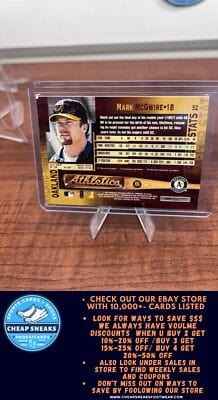 Cheap Sneaks Footwear/Sports Cards Baseball Card Mark McGwire 1997 Pinnacle #52 Oakland Athletics